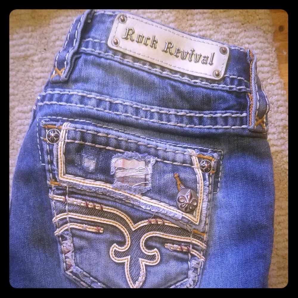 Distressed Rock Revival jeans size 27 reg